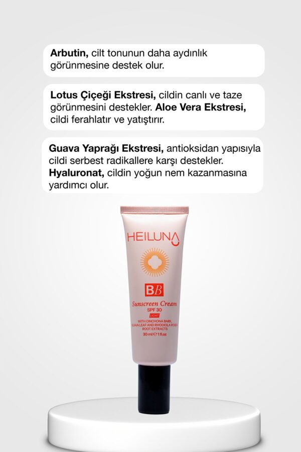 SPF 30 BB Krem 30 ml Light, Niacinamide & Aloe Vera ile Aydınlatıcı, Nemlendirici ve Güneş Koruma - Görsel 4