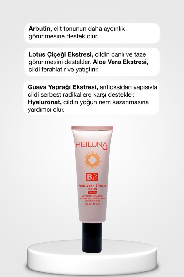 SPF 30 BB Krem 30 ml Medium, Niacinamide & Aloe Vera ile Aydınlatıcı, Nemlendirici ve Güneş Koruma - Görsel 4