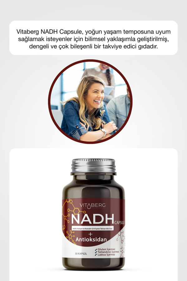 NADH Antioksidan+ | PQQ, Koenzim Q10, Resveratrol, Kolajen Tip II - Görsel 5