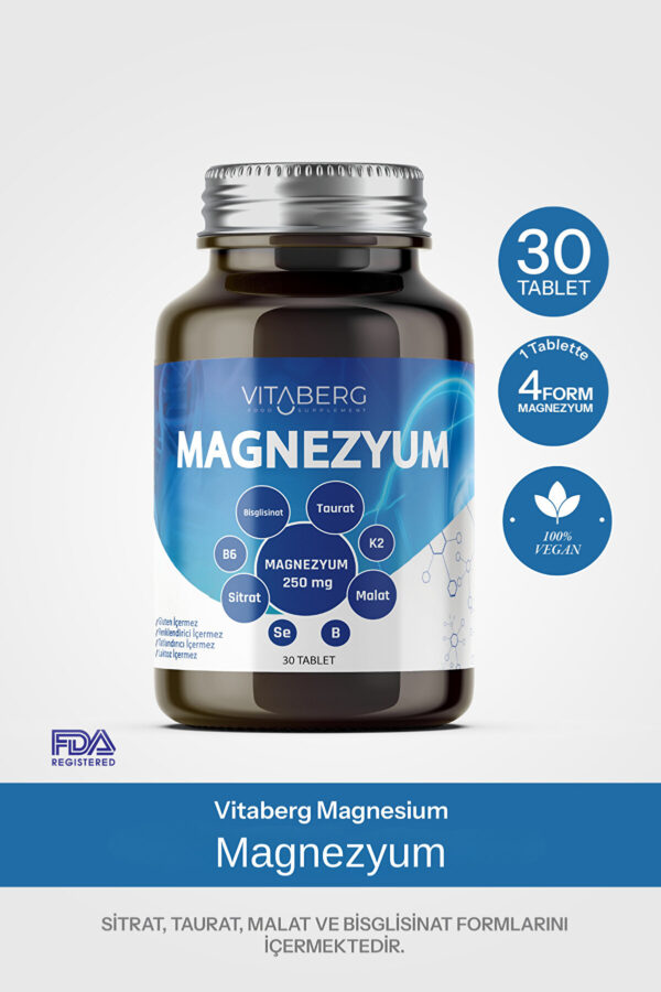 Magnezyum | Bisglisinat, Taurat, Sitrat, Malat + K2, B6, Bor, Selenyum - Görsel 2