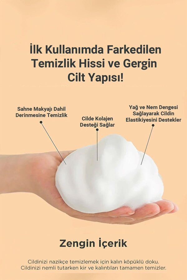 Kolajenli Yüz Temizleme Köpüğü 150ml -(GLABRA ROOT /ALLANTOİN/ PANTHENOL)makyaj Temizleyici - Görsel 4