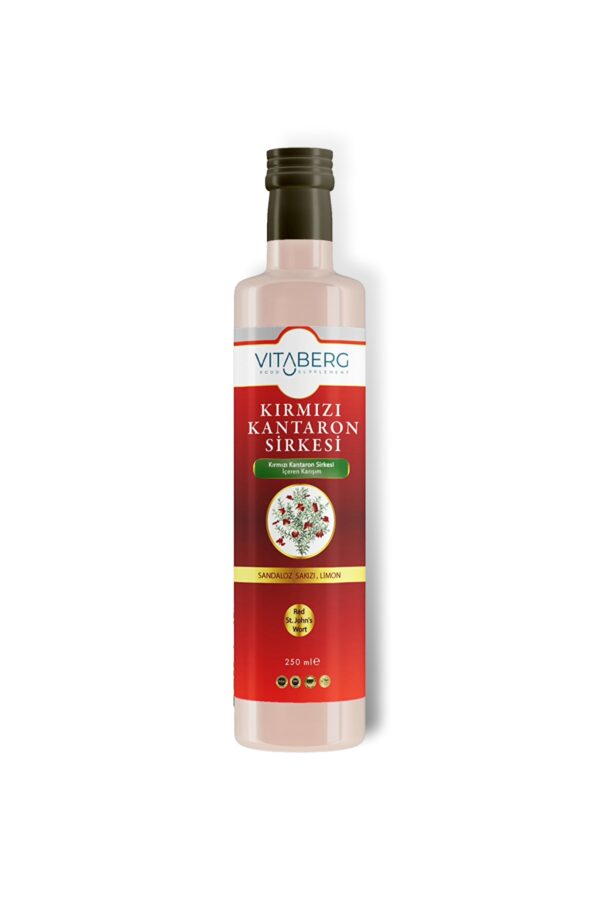 Kırmızı Kantaron Sirkesi | Elma ve Bitkisel Ekstrakt İçeren Karışım 250 ml