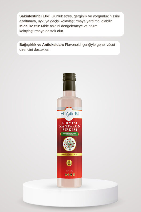 Kırmızı Kantaron Sirkesi | Elma ve Bitkisel Ekstrakt İçeren Karışım 250 ml - Görsel 4