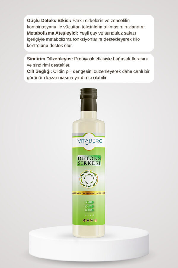 Detoks Sirkesi | Kayısı, Yeşil Çay ve Bitkisel Ekstrakt İçeren Karışım 250 ml - Görsel 4