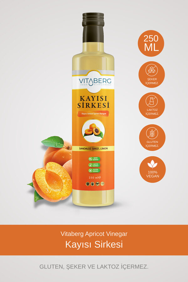 Kayısı Sirkesi | Sandaloz Sakızı ve Limon İçeren Sirke Karışım 250 ml - Görsel 2
