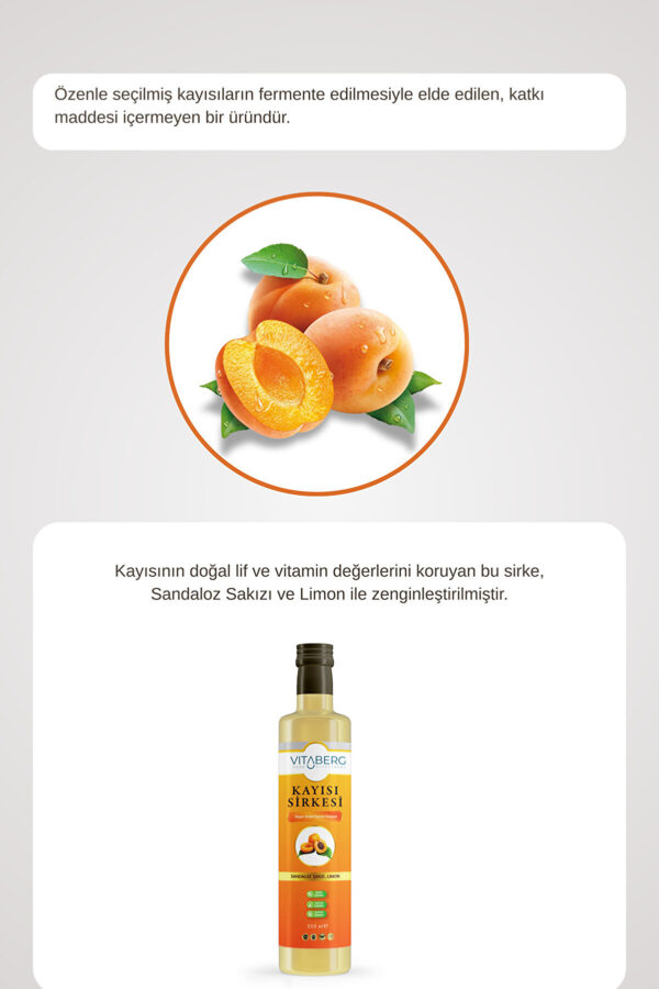 Kayısı Sirkesi | Sandaloz Sakızı ve Limon İçeren Sirke Karışım 250 ml - Görsel 5