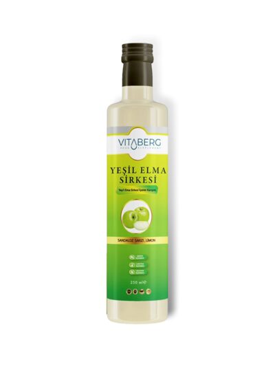 Yeşil Elma Sirkesi | Sandaloz Sakızı ve Limon İçeren Sirke Karışım 250 ml