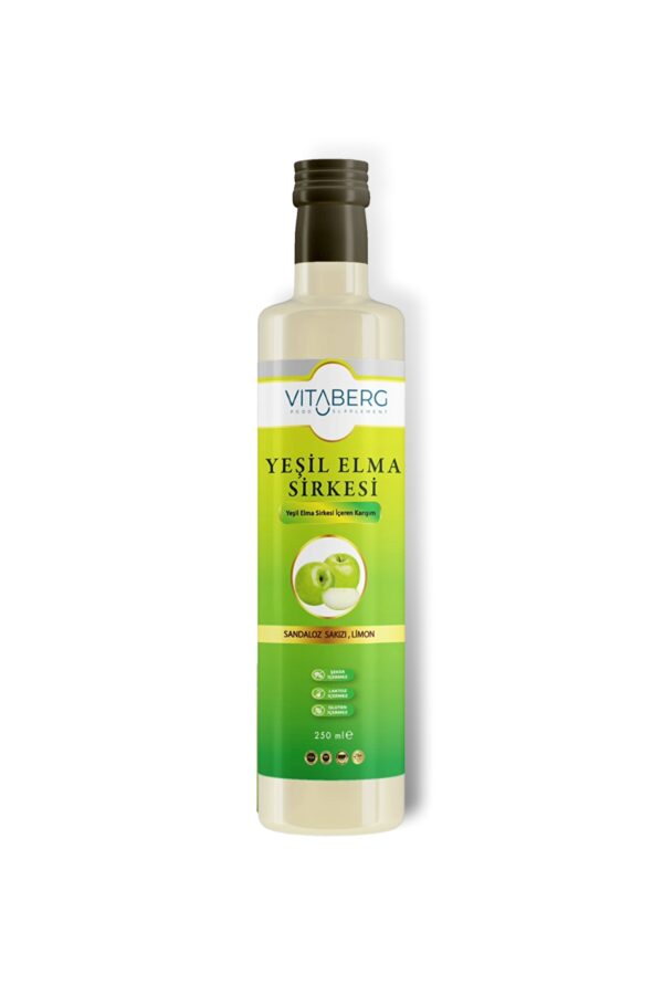 Yeşil Elma Sirkesi | Sandaloz Sakızı ve Limon İçeren Sirke Karışım 250 ml