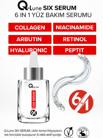 6 in 1 Six Serum 30 ml | Aydınlatıcı, Nemlendirici, Sıkılaştırıcı Çok Etkili Cilt Bakım Serumu