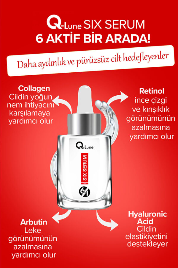 6 in 1 Six Serum 30 ml | Aydınlatıcı, Nemlendirici, Sıkılaştırıcı Çok Etkili Cilt Bakım Serumu - Görsel 5